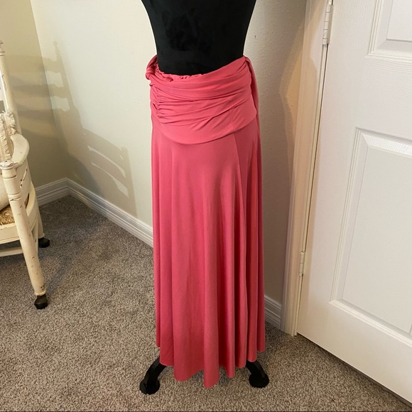 Convertible Dress Skirt pink waist 30”elastic waist strapless belted - Picture 6 of 8